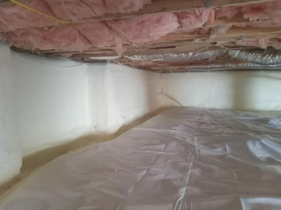 Crawl space encapsulation with closed-cell spray foam for Storm Damage Roof Repair in Boulder City